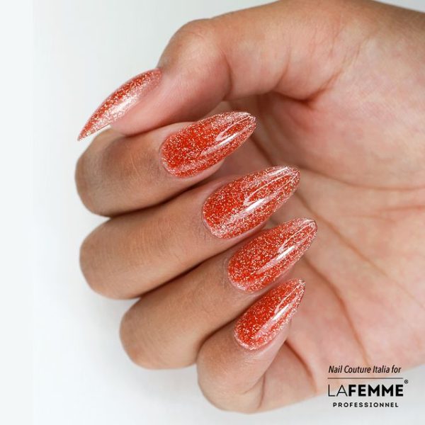Esmalte Semipermanente Rojo Purpurina