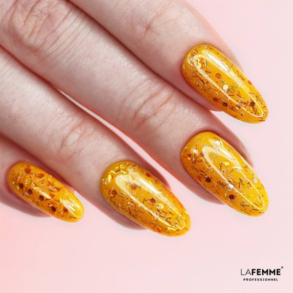 uñas Semipermanente Naranja Amarillento H214