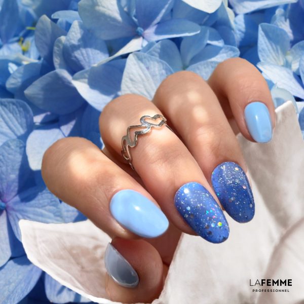 Uñas Semipermanente Azul Pastel H360