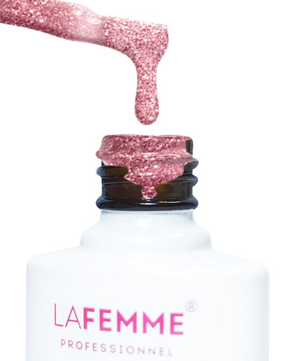 Esmalte Semipermanente rosa purpurina H299