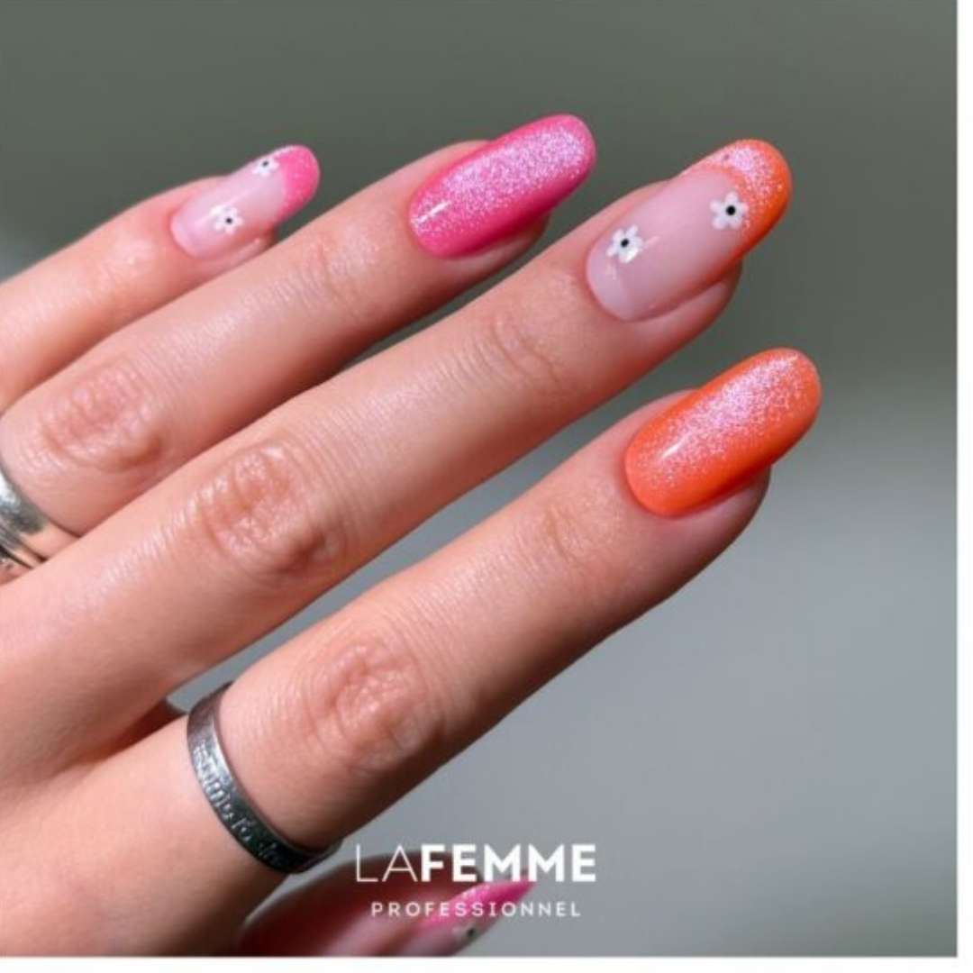 Diseño uñas cat eye rosa Z044 esmalte semipermanente