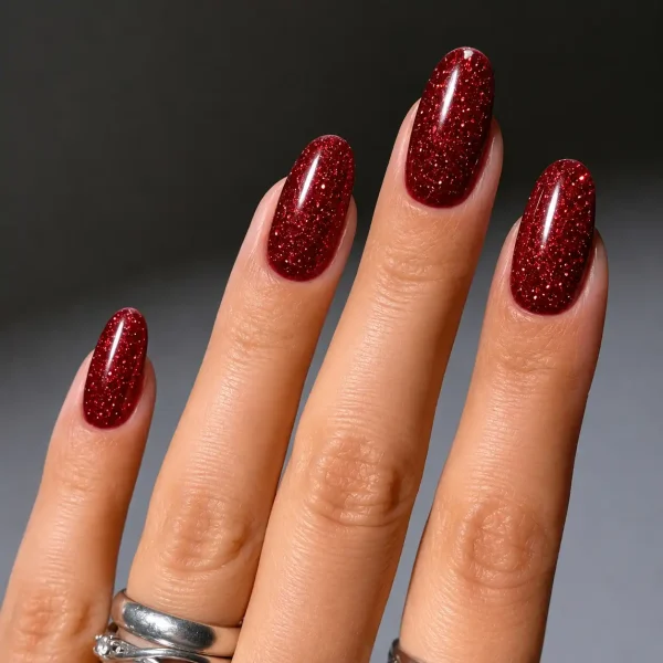 Esmalte Semipermanente Rojo Purpurina H223