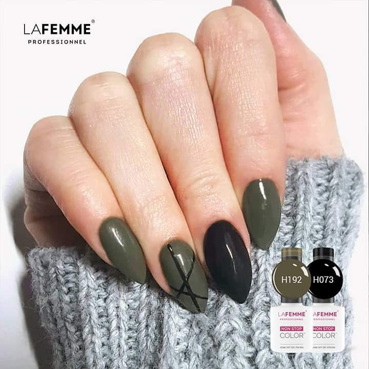 Uñas verdes H192 esmalte semipermanente La Femme