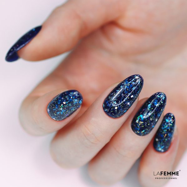 uñas Semipermanente Azul Oscuro