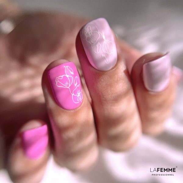 diseño uñas rosa pastel