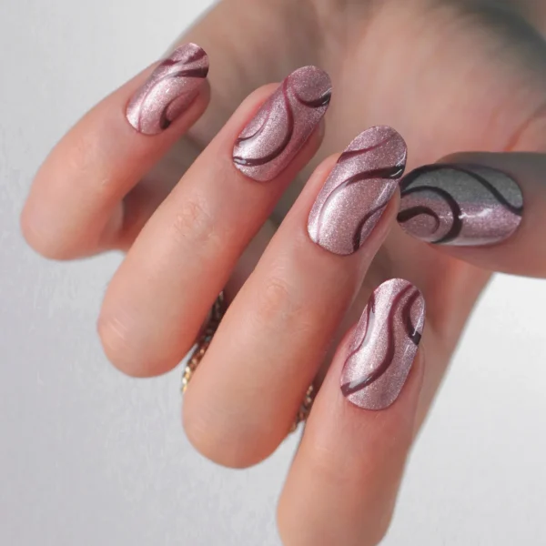 Esmalte Semipermanente Marrón Purpurina H407