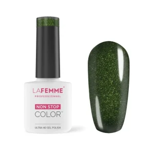 Esmalte Semipermanente Verde Oscuro con Purpurina H415