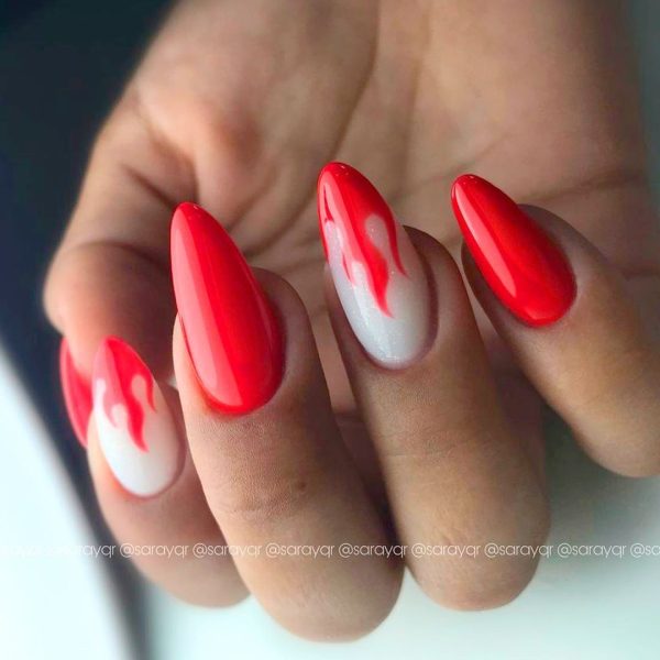 uñas rojas diseños