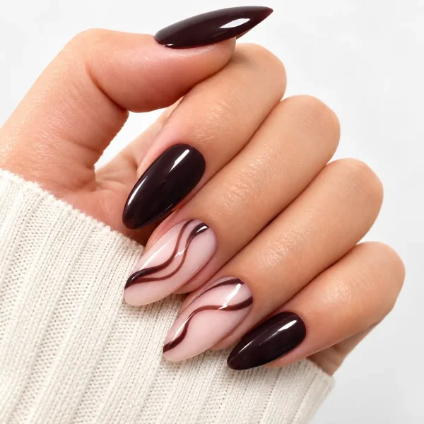 Esmalte Semipermanente Marrón con Purpurina H442 8g